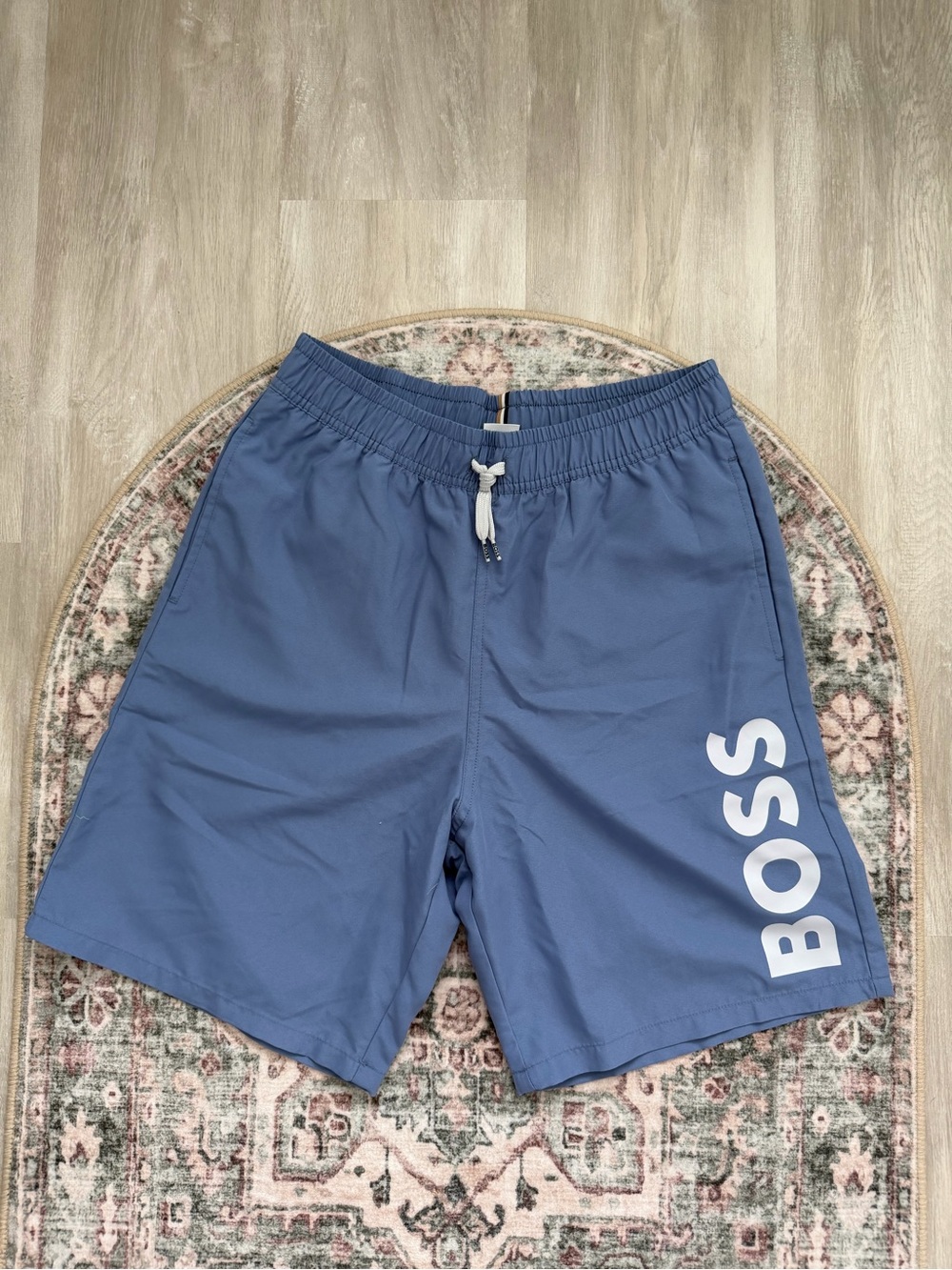BOSS Kids Light Blue Swim Shorts with Mesh Lining